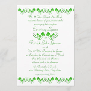 Invitación Boda irlandés Shamrock
