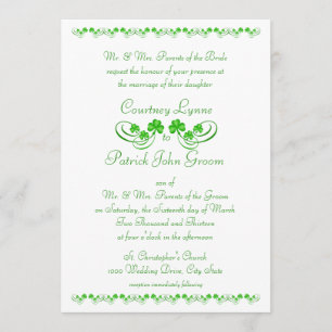 Invitación Boda irlandés Shamrock