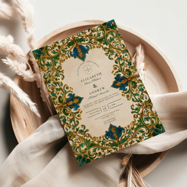 Invitación Boda islámica barroca esmeralda (Subido por el creador)