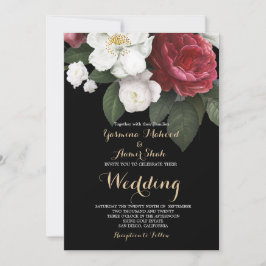 Invitación Boda Islámica Bismillah Rosa Burgundy Elegante