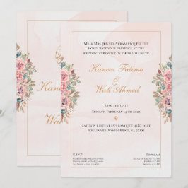 Invitación Boda islámica floral y texturizada I