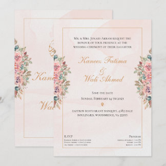 Invitación Boda islámica floral y texturizada I