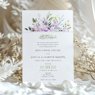 Invitación Boda Islámica Lila Musulmana