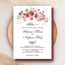 Boda Islámica Musulmana Floral Polvorienta Marsala