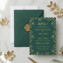 Boda Islámica Musulmana Nikkah Floral Turquesa y D