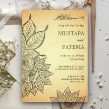 Boda Islámica Vintage Mehendi Henna