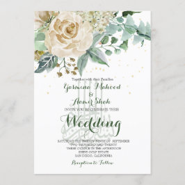 Invitación Boda islámico Bismillah Elegante Rosa floral