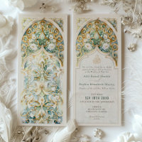 Boda islámico de oro celeste y jade