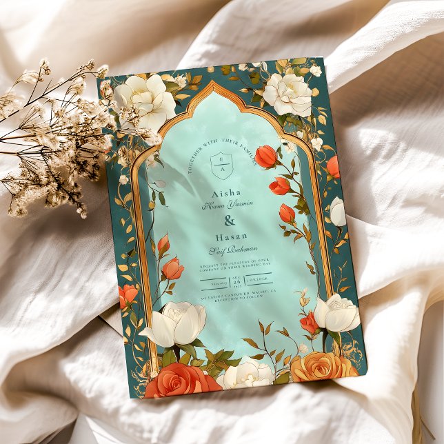 Invitación Boda islámico floral (Subido por el creador)
