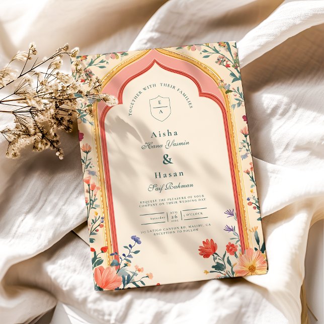 Invitación Boda islámico floral elegante (Subido por el creador)