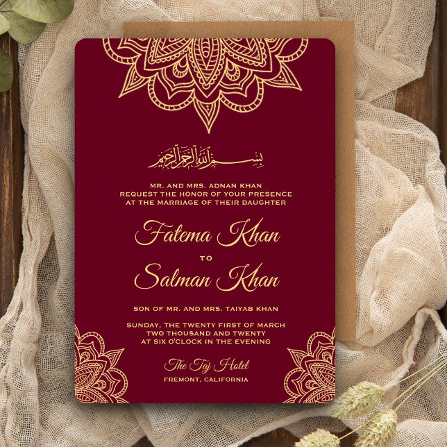 Invitación Boda islámico Henna Mehndi (Subido por el creador)