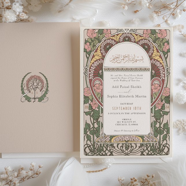 Invitación Boda islámico inspirado en el Art Nouveau (Subido por el creador)