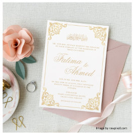 Invitación Boda islámico islámico de oro