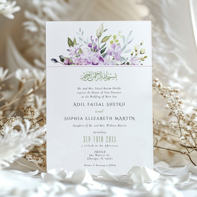 Invitación Boda Islámico Lilac Musulmán (Subido por el creador)