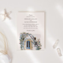 Boda Italiana Mediterránea Acuarela Pastel