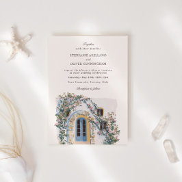 Invitación Boda Italiana Mediterránea Acuarela Pastel