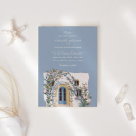 Invitación Boda italiana mediterránea de acuarela pastel