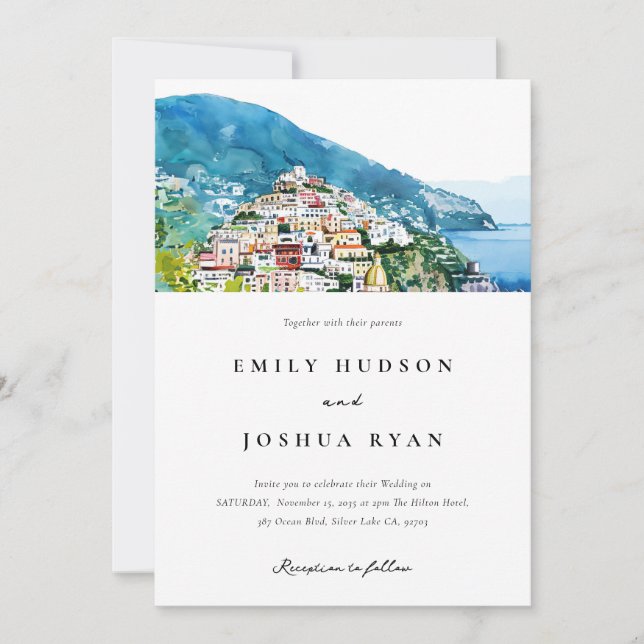 Invitación Boda italiano de la costa de Amalfi (Anverso)
