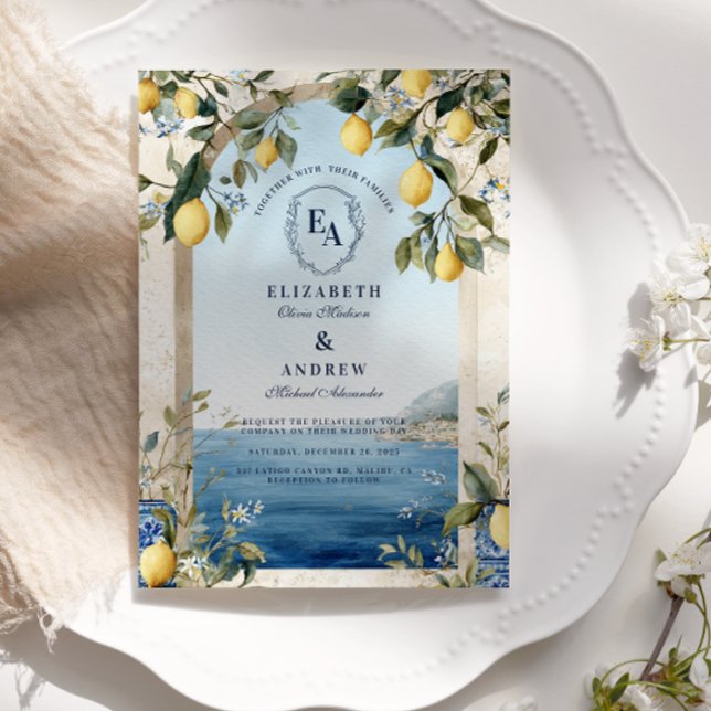 Invitación Boda italiano de la costa de Amalfi Lemon (Subido por el creador)