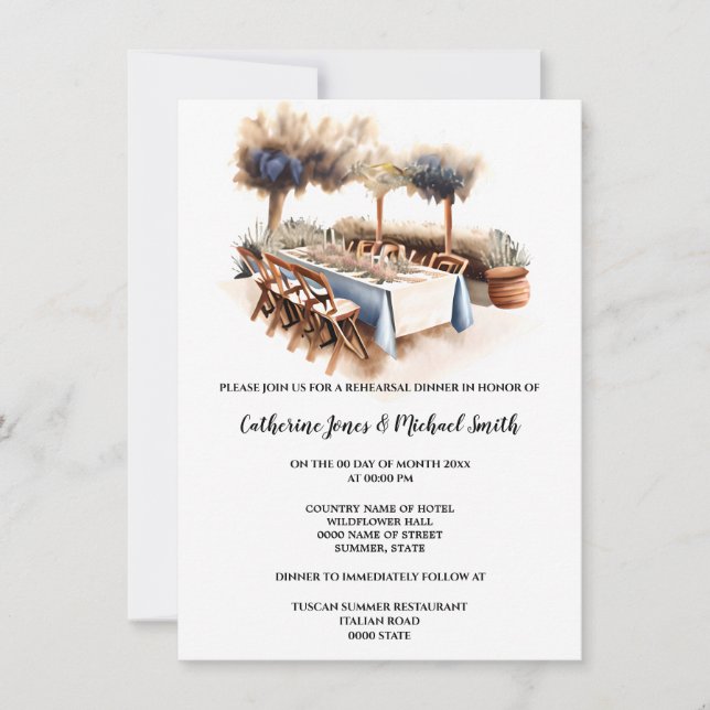 Invitación Boda italiano de la Toscana (Anverso)