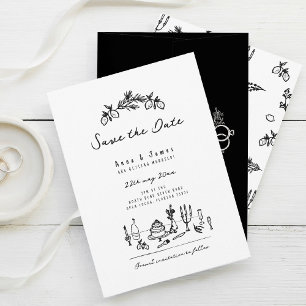 Invitación boda italiano de moda y caprichoso