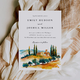 Invitación Boda italiano paisajista de Toscana