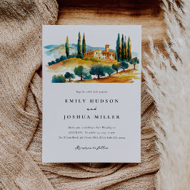 Invitación Boda italiano paisajista de Toscana