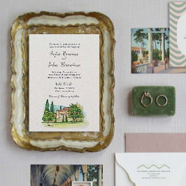 Invitación Boda italiano Villa Watercolor