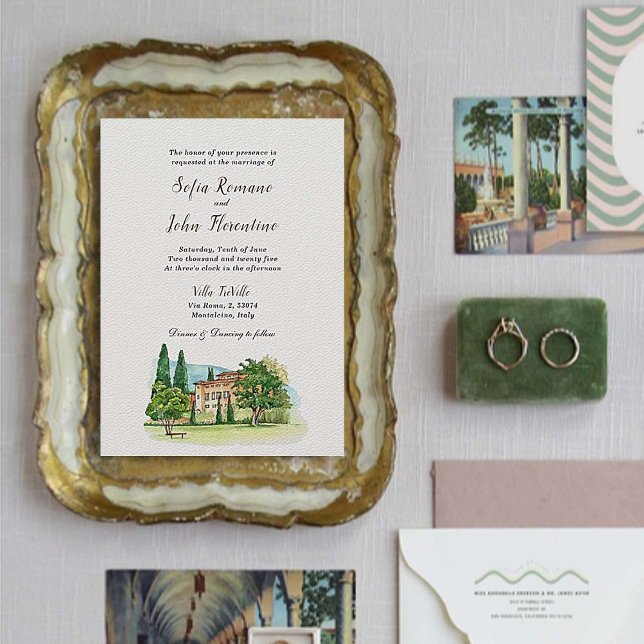 Invitación Boda italiano Villa Watercolor (Subido por el creador)