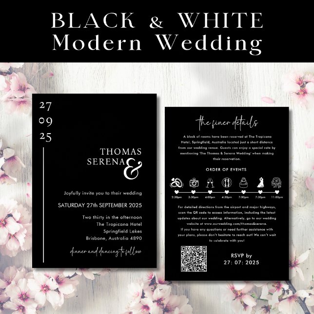 Invitación Boda Itinerario de la Línea de tiempo del código Q (Subido por el creador)