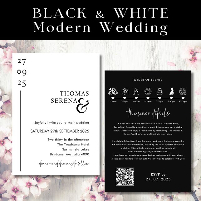 Invitación Boda Itinerario de la Línea de tiempo del código Q (Subido por el creador)