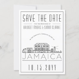 Invitación Boda jamaiquino estilizado Skyline salva la fecha