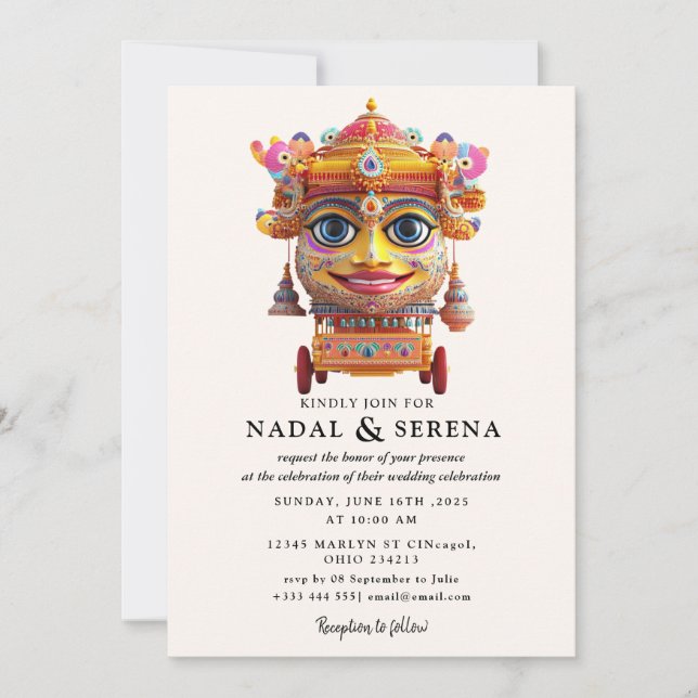 Invitación boda janmashtami (Anverso)