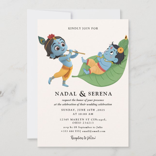 Invitación boda janmashtami (Anverso)