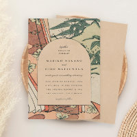 Boda japonés de kimono de bambú antiguo