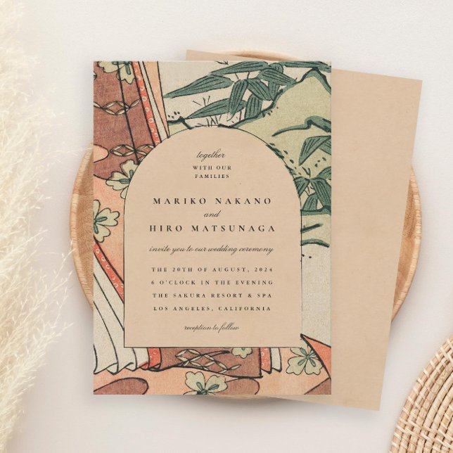 Invitación Boda japonés de kimono de bambú antiguo (Subido por el creador)