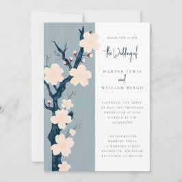 Invitación Boda japonés de la floración del cerezo