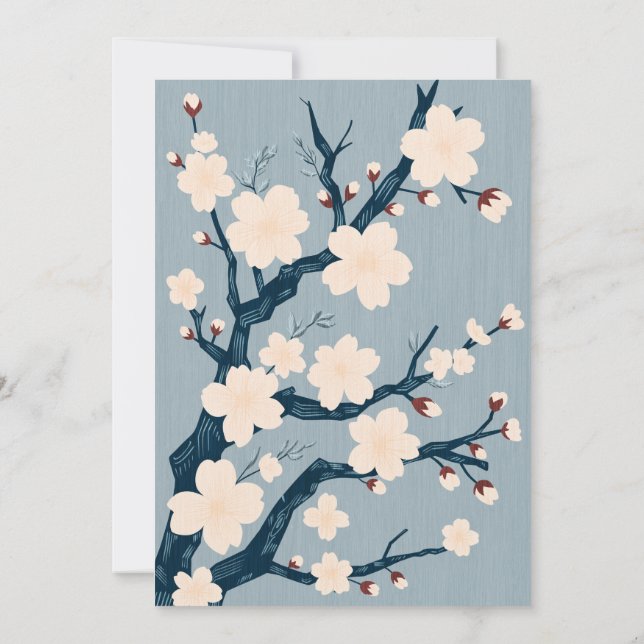 Invitación Boda japonés (scandi-japanese) (Reverso)