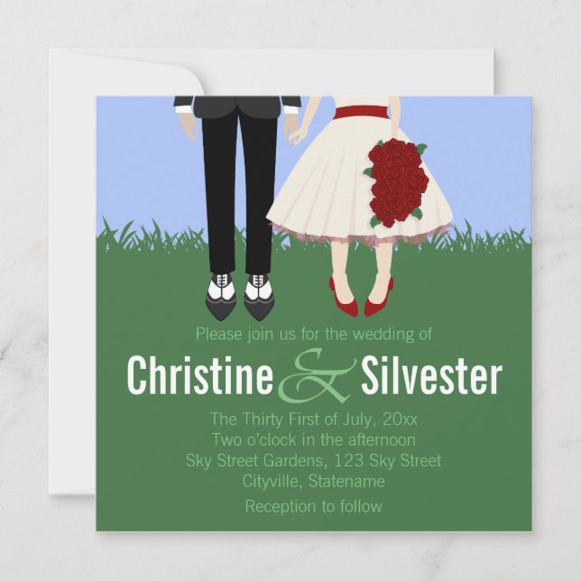 Invitación Boda Jardín, 5,25x5,25 boda (Anverso)