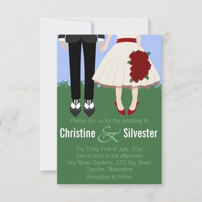 Invitación Boda Jardín, boda 3.5x5 (Anverso)
