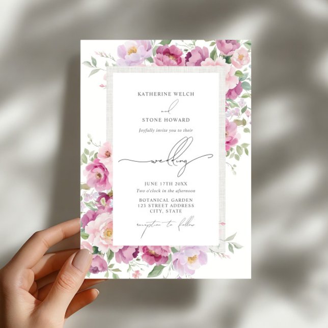 Invitación Boda Jardín Botánica Floral Elegante Peonies (Subido por el creador)