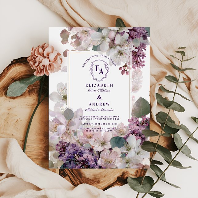 Invitación Boda Jardín Botánico de Lavanda y Marfil (Subido por el creador)
