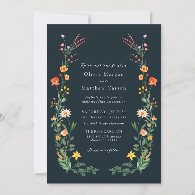 Invitación Boda Jardín con Inspiración Vintage (Anverso)