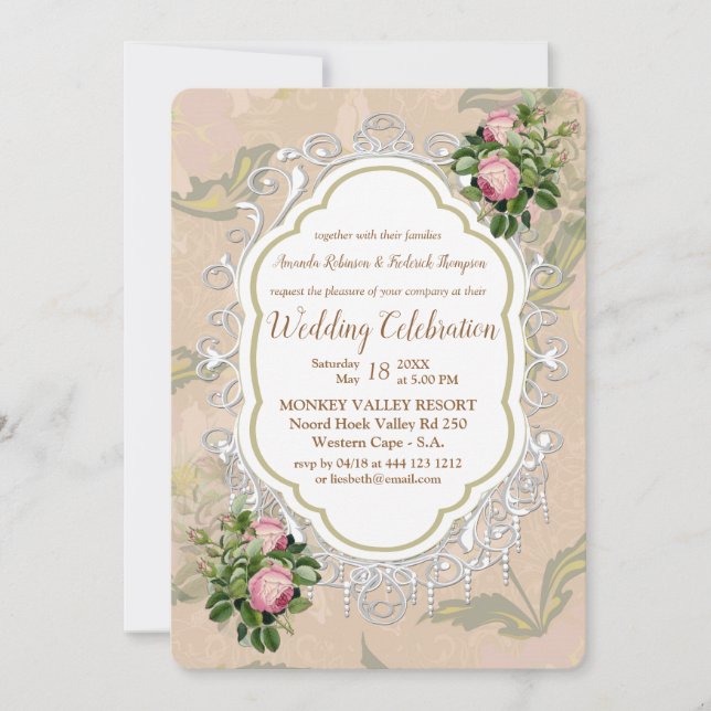 Invitación Boda Jardín de Bush de Victoria (Anverso)