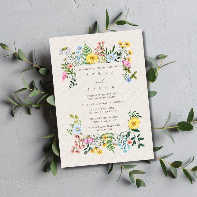 Invitación Boda Jardín de Flores Silvestres (Wildflowers Garden Wedding Invitation)