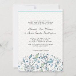 Invitación Boda Jardín de la Moda BOHO Azul