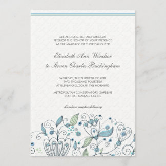 Invitación Boda Jardín de la Moda BOHO Azul