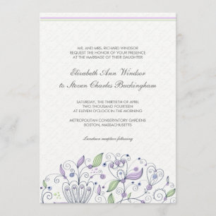 Invitación Boda Jardín de Moda de BOHO Púrpura