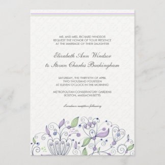 Invitación Boda Jardín de Moda de BOHO Púrpura