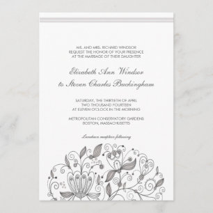 Invitación Boda Jardín de Moda Monocromática Taupe BOHO